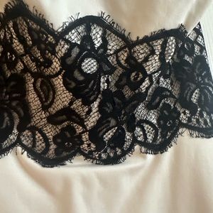 White House black market strapless ivory dress